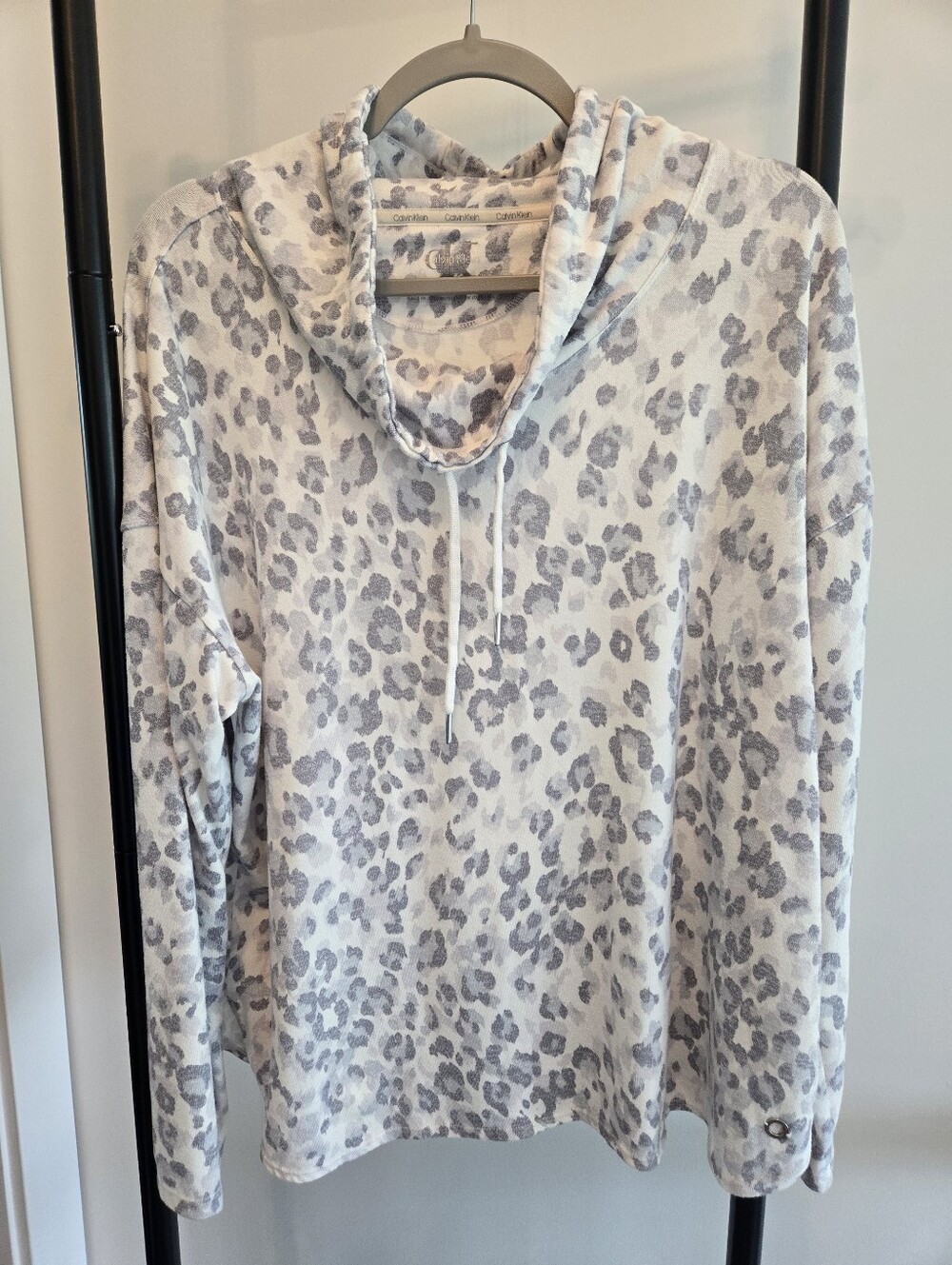 Calvin Klein Pullover Sweater Sweatshirt Hoodie Soft Animal Print XXL